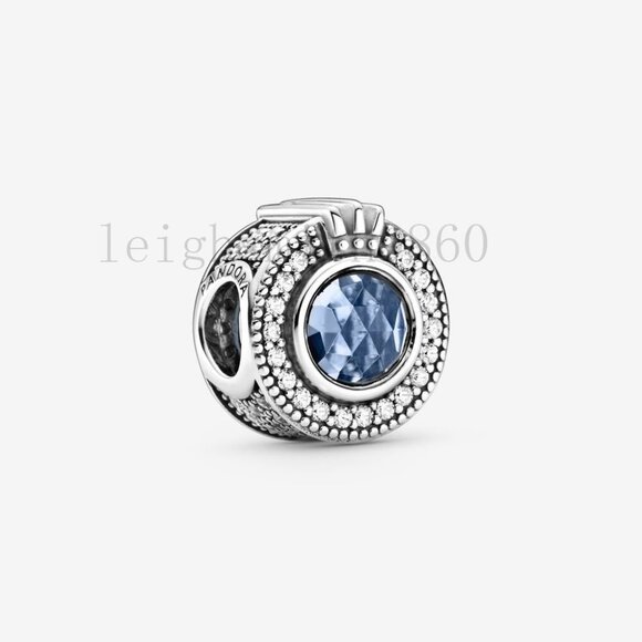 Pandora Sparkling Blue Crown O charm - Picture 1 of 6
